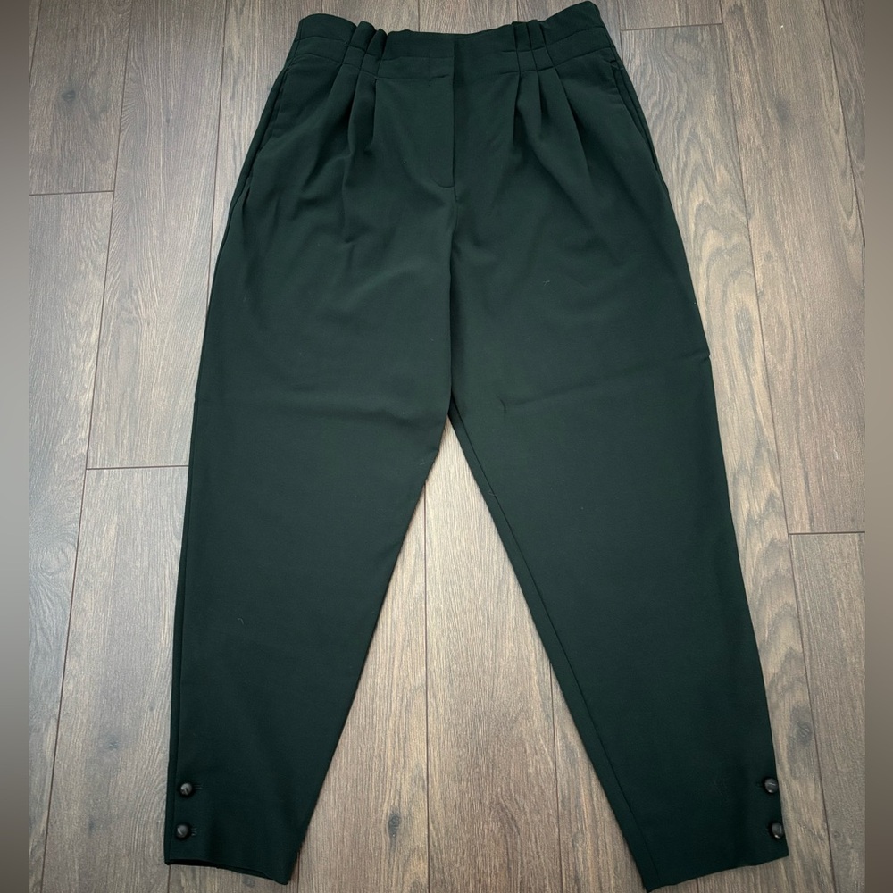 Massimo DUTTI Forest Green Carrot Fit Trousers Size 10 - Picture 6 of 17